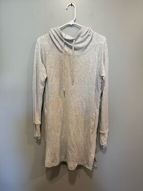 Athleta Cowl Neck Lounge Sweatshirt Dress in Grey Size Medium